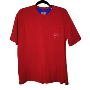 Tommy Bahama Relax Bright red 100% cotton short sleeve Pocket tee Mens Large